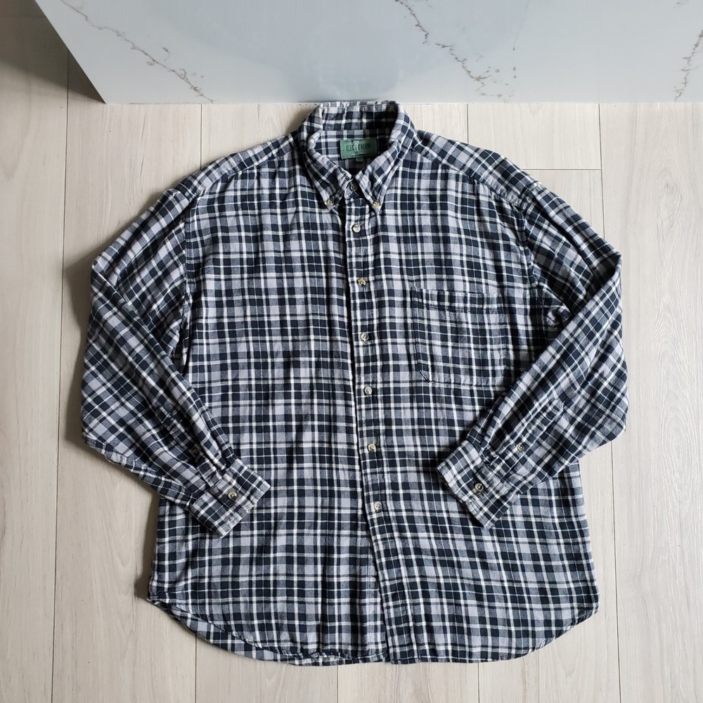 Oleg‎ Cassini Shirt Mens XL Plaid Flannel Button Up Classic Fall Western Layer